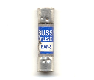 BAF-5 Fast Acting Bussmann Fuse 5Amp USED